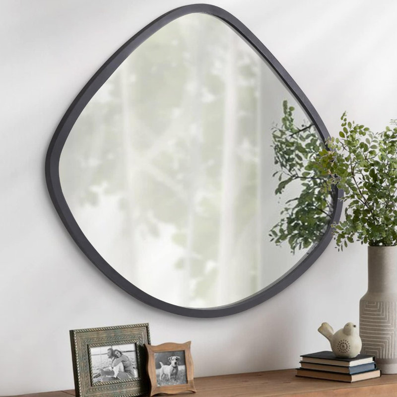 George Oliver Irregular Shape Mirrors For Wall Small Oval Asymmetric Mirrors Decorative Arched Funky Diamond Shape Frame Modern Mirrors For Wall Decorating Funky Mirrors For Living Room Bedroom Blob M...